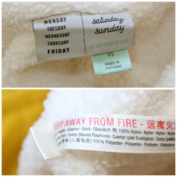 Anthropologie Allyson sherpa Lined Yellow Women's Jacket Size XS Long Sleeves - Picture 13 of 13